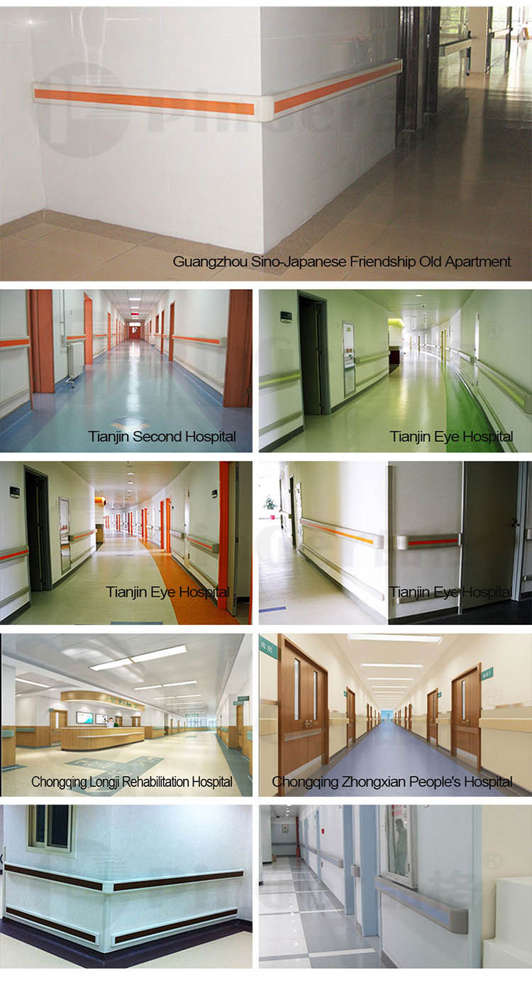 Commercial handrails safety vinyl covers with 60mm height color strip